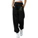 iOPQO Joggers for Women Sweatpants Women womens fall 2022 Womens Trousers Mid Waist Black Prints Long Pants Loose Casual Work Office Trousers Sweat Pants Bell Bottom Jeans Yellow Pants S