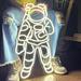 FUNERIGUER Astronaut Neon Light Sign Clear Edge Cut Acrylic Backing 15 x 25 inches With Power Adapter and Dimmable Switch