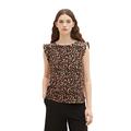 TOM TAILOR Denim Damen 1037247 T-Shirt Bluse mit Rüschen, 31952-Black Flower Print, XS