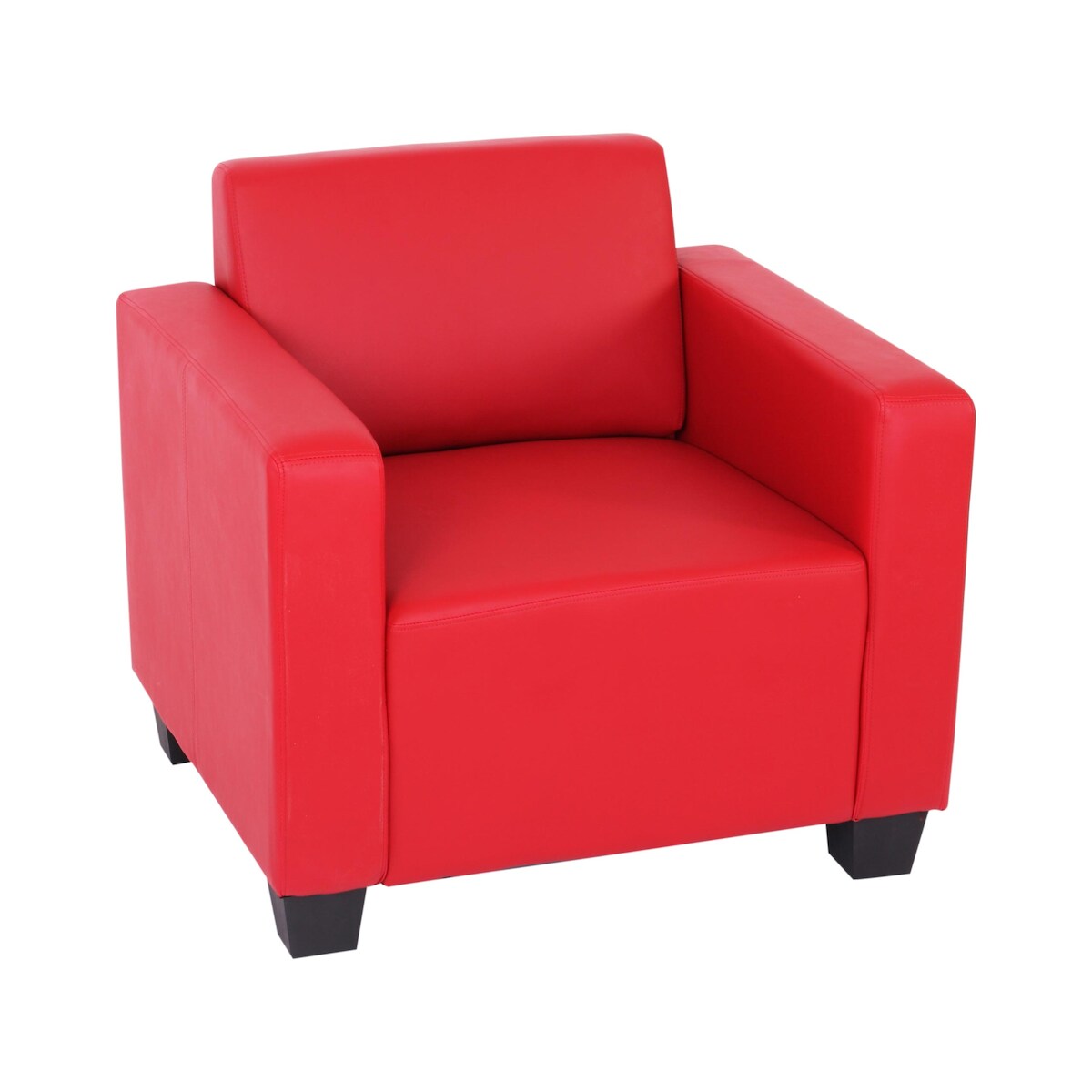 Mendler Modular Sessel Loungesessel Lyon, Kunstleder ~ rot Image