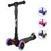 GymChoice Scooter for Kids Children and Toddler 3 Light-Up Wheel Kick Scooter LED Wheel Lights for Outdoor Fun and Activities for Children Aged 3 to 12 Years Old Height Adjustable