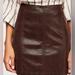 Free People Skirts | Free People Faux Leather Mini Skirt | Color: Brown | Size: 0