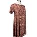 Lularoe Dresses | Lularoe Carly Dress In Brown/Rust/Ivory Size Xxs | Color: Brown/Cream | Size: Xxs