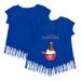 Girls Youth Tiny Turnip Royal Texas Rangers Sundae Helmet Fringe T-Shirt