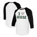 Women's Tiny Turnip White/Black Oakland Athletics I Love Mom 3/4-Sleeve Raglan T-Shirt