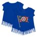 Girls Youth Tiny Turnip Royal Chicago Cubs Baseball Flag Fringe T-Shirt