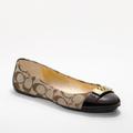 Coach Shoes | Coach Delphine Signature Ballet Flats Size 8.5 Brown Khaki Buckle Detail | Color: Brown/Tan | Size: 8.5