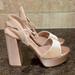 Anthropologie Shoes | Anthropologie, Lola Cruz Nude Velvet Platform Heels | Color: Cream/Pink | Size: 37eu