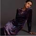 Anthropologie Dresses | Anthro - Long Sleeve Maxi Dress - Velvet | Color: Purple/Red | Size: Xs