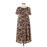 Lularoe Casual Dress - Midi: Blue Floral Motif Dresses - Women's Size X-Small