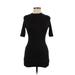 Joe & Elle Casual Dress - Bodycon Crew Neck Short sleeves: Black Print Dresses - Women's Size Small