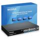 NICGIGA 16 Port Gigabit PoE Switch，16 Ports PoE+@250W,2 Uplink Port,802.3af/at Desktop/Rack Mount,AI Watchdog,VLAN Mode,300m Extend,Fanless.Unmanaged Power Over Ethernet,Plug and Play.…