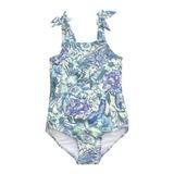 Toddler Girl One Piece Swimsuit Trim Ruched Cute Spaghetti Strap Printed Assorted Styles Bathing Suit Size 7-14 Years