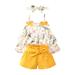 TAIAOJING Baby Skirt Shorts Cover Turn Girl s Sleeveless Off The Shoulder Floral Bow Top Dress Lace Up Shorts Princess Dresses 12-18 Months