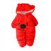 Lilgiuy Clearance under 5$ Toddler Baby Boys Girls Winter Fall Color Plush Cute Bear Ears Winter Thick Jumpsuit Romper
