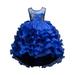 ZHAGHMIN Blue Dress for Girls Kids Children Toddler Baby Girls Spring Summer Tulle Sequins Glitter Dress for Performance Children Formal Clothes Cute Girls Bow Dresses for Christmas Party Princess D