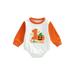 Inevnen Baby Boys Girl My First Halloween One Piece Bodysuit Baby Halloween Pumpkin Print Clothes