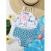 Baby Girl Floral Fish Scales Bikini Swimsuit Swimwear S221904X Multicolor 80(9-12M)