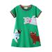 TAIAOJING Girls Cartoon Dress Applique Party Dresses Casual Cotton Short Sleeved Princess Dresses 2 Years