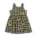 Penkiiy Toddler Kid Baby Girls Flower Print Plaid Elegant Princess Casual Dress Clothes Toddler Girls Clothes 9-12 Months Multicolor On Sale