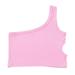 ZHAGHMIN Girls Crop Tops Toddler Kids Girls Dance Tank Top One Shoulder Racerback Crop Tank Top Sleeveless Dance Top for Ballet Gymnastics Dancewear Shirt Ruffles Outfits for Big Girl S Top Underwea