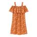 Penkiiy Toddler Kids Baby Girl Summer Vacation Dress Suspender Skirt Floral Dress Girls Dress Party Sundress 2-3 Years Orange 2023 Summer Deal