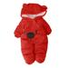 Baby Romper Velvet Hooded Bear Jumpsuit Clothes Cartoon Solid Boy Girl Girls Outfits&Set Little Girl Babies