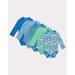 Hanes Flexy Baby Knit Long Sleeve Bodysuits 4-Way Stretch Boys & Girls 5-Pack Blue Green Assorted 6-12M