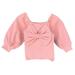 ZHAGHMIN Cold Short Sleeve for Girl Kids Toddler Baby Girls Solid Bowknot Long Ruffled Sleeve Blouse Tops Outfits Clothes Winter Clothes Size4T for Girls Light Shirts for Kids Baby Tee Shirts Girls