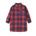 ZHAGHMIN Girls Top Girls Toddler Plaid Pleated Mini Dress Button Down Plaid Flannel Shirts Long Sleeve Casual Dress Girl Long Sleeve Tunic Shirt Little Girl Little Girls Clothes Size 2T Blouse for L