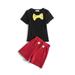 Boys Birthday Outfit Mickey costume Boys Outfit Mouse Shorts and Black Tshirt Set