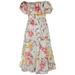 YDOJG Girls Dresses Chiffon Dress Summer Foreign Style Mid Length Beach Off Shoulder Floral Dress For Big Children Is Suitable As Flower Wedding Dress For 9-10 Years