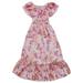 YDOJG Girls Dresses Chiffon Dress Summer Foreign Style Mid Length Beach Off Shoulder Floral Dress For Big Children Is Suitable As Flower Wedding Dress For 11-12 Years