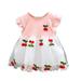 TAIAOJING Girl s Casual Dress Summer Skirt Red Cherry Short Sleeved Dress Stitching Embroidery Skirt Girl Skirt Princess Dress