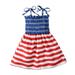 Scyoekwg Kids Girls Dresses Clearance Kids Baby Girls Dress Beach Dresses Casual Sleeveless American Flag Princess Sundress Summer Dress B 1-2 Years