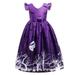 Penkiiy Kids Child Girls Cartoon Printing Pageant Gown Party Princess Dress Toddler Girls Clothes 3-4 Years White On Clearance