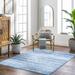 Blake 6'7" x 9' Traditional Arctic Sky/Muted Blue/Lavender/Dark Gray/Royal Denim Area Rug - Hauteloom