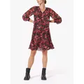 James Lakeland Floral Print Keyhole Neck Dress, Black/Red