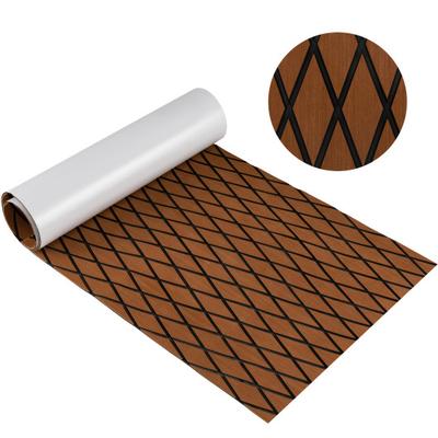 Costway EVA Foam Boat Decking Sheet with Diamond Shape for Boat Surfboard-Brown