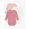 Petit Bateau Baby Stripe Spot and Plain Bodysuit, Pack of 3, Pink/Multi