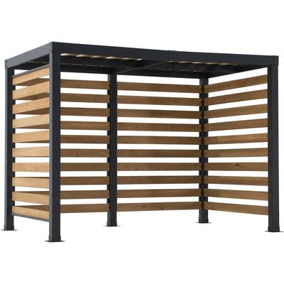 Stahl Pergola marao in Schwarz/Braun - 313cm x 191cm