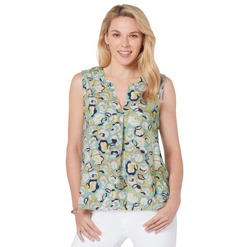 Blusentop INSPIRATIONEN Gr. 44, bunt (mint, zitrone, bedruckt) Damen Blusen Blusentops