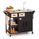 Klarstein Jersey Outdoor Kitchen Spülstation Edelstahl mobil Regenschutzhülle Schwarz