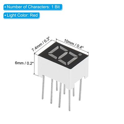 10 Pin 0.3"x0.4"x0.2" Common Cathode 2.1V LED Display Digital Tube Red