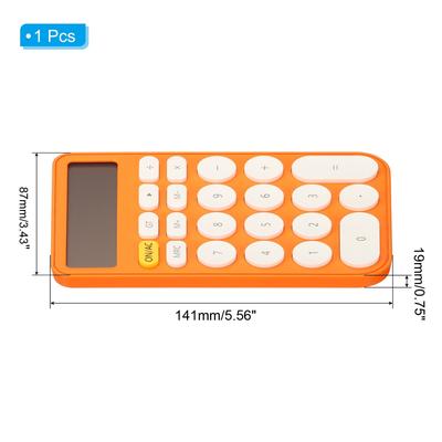 12 Digit LCD Display Small Desk Basic Calculator Battery Powered White