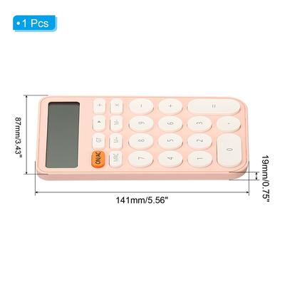 12 Digit LCD Display Small Desk Basic Calculator Battery Powered White