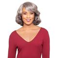 Alicia Beauty Foxy Silver Collections Wavy Medium Style Wigs Blend of 100% Human Hair and Fusion Heat high Temperature Fiber Gorgeous Grey J Part Lace Wig - HH STERLING (1)