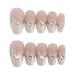 Pink & White Gradient False Nails with 3D Butterfly Easy to Apply Simple to Peel off Nail Tips for Women and Girl Nail Salon Glue Models