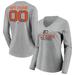 Women's Fanatics Branded Gray Philadelphia Flyers Any Name & Number Personalized Evanston Stencil Long Sleeve V-Neck T-Shirt