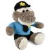 DolliBu Sitting Grey Alligator Police Officer Plush Toy - Super Soft Alligator Cop Stuffed Animal Dress Up Cop Uniform and Cap Outfit Fluffy Policeman Toy Plush Gift - 9 Inches